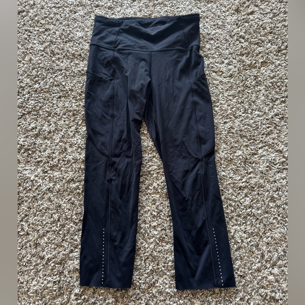 Lululemon Fast and Free Black Crop Size 4